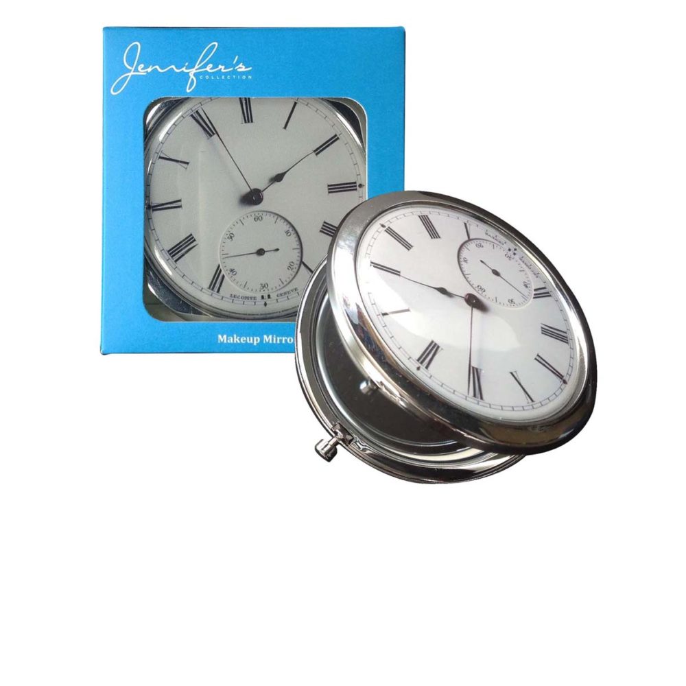 Pocket Watch Design Chrome Compact Mirror