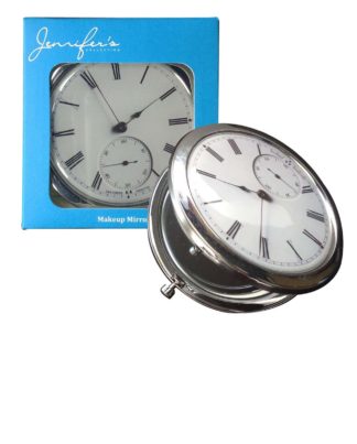 Pocket Watch Design Chrome Compact Mirror