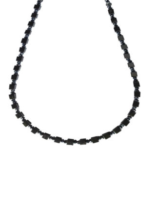 Smoky Black Hematite Cube Necklace