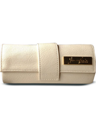 Jennifer's Collection Cream Leatherette Glasses Case