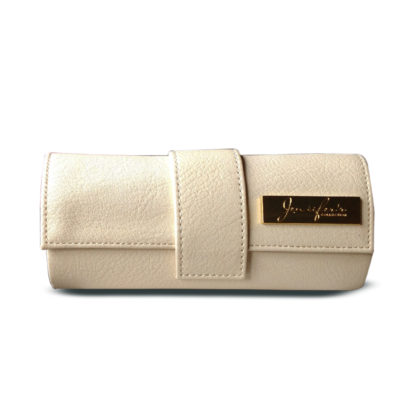 Jennifer's Collection Cream Leatherette Glasses Case