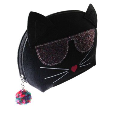 Stella & Max Black Summer Cat Novelty Cosmetic Bag