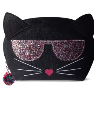 Stella & Max Black Summer Cat Novelty Cosmetic Bag