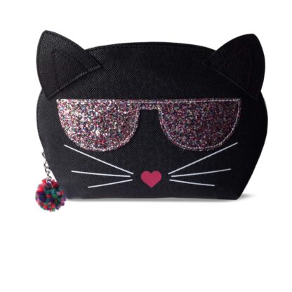 Stella & Max Black Summer Cat Novelty Cosmetic Bag