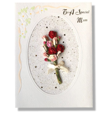 Special Mum Rose Bouquet Hand Crafted Card