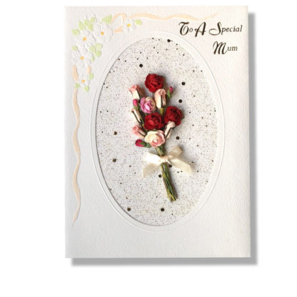 Special Mum Rose Bouquet Hand Crafted Card