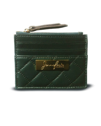 Dark Green Zip Top Card Holder