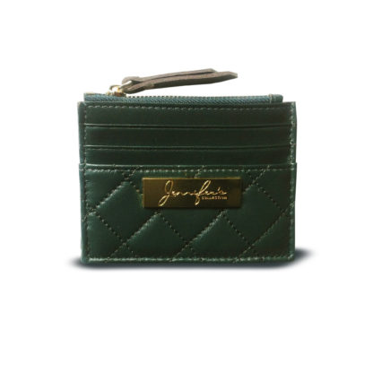 Dark Green Zip Top Card Holder