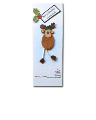 Fabric Decoupage Rudolph Card
