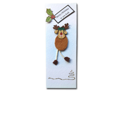Fabric Decoupage Rudolph Card