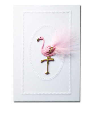 Pink Flamingo Greetings Card | Handcrafted card