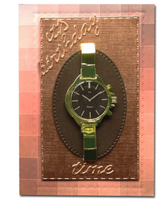 Handcrafted 3D Watch Card | Mens Gold Chronograph watch