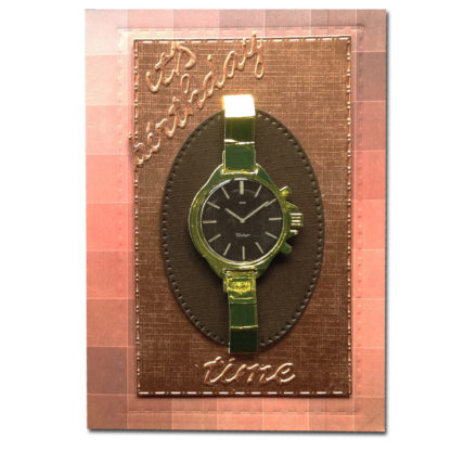 Handcrafted 3D Watch Card | Mens Gold Chronograph watch