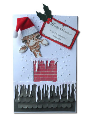 3D Giraffe Christmas card